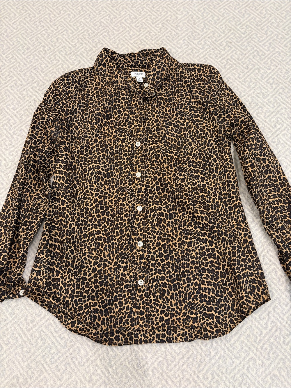 Jcrew Leopard Print Button-Up Shirt - Black & Tan